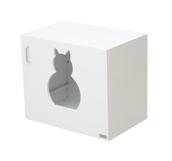 Lettiera per Gatti in MDF Bianco 63x53.5x41 cm 