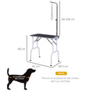 Tavolo da Toelettatura e Tosatura per Cani e Gatti Carico 30kg 81x48.5x80 cm 