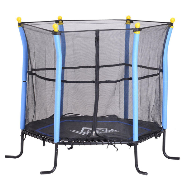 prezzo Trampolin Trampolin für Kinder Ø155x122,5 cm mit schwarzem und blauem Sicherheitsnetz