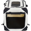 Trasportino Pieghevole per Cani e Gatti Crema nero 60x42x42 cm 