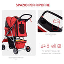 Passeggino per Cani Pieghevole Rosso 75x45x97 cm 