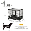 Box per Cani da Interno Esterno con Rotelle 92×62×75 cm 