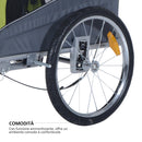 Rimorchio per Cani Verde 130x90x110 cm 