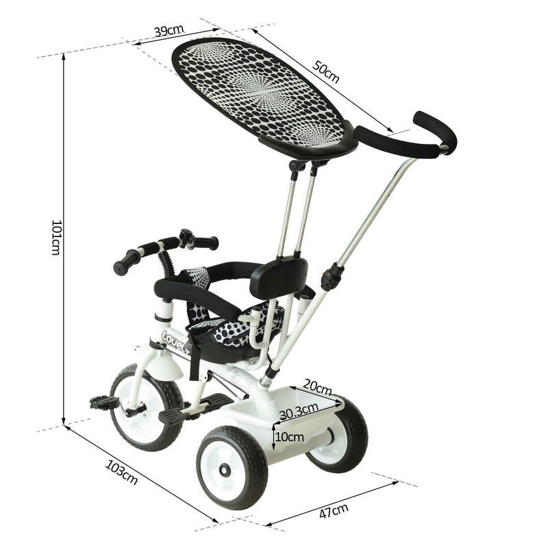 Triciclo per Bambini Maniglione Parasole Barra di Protezione in Metallo Deluxe 