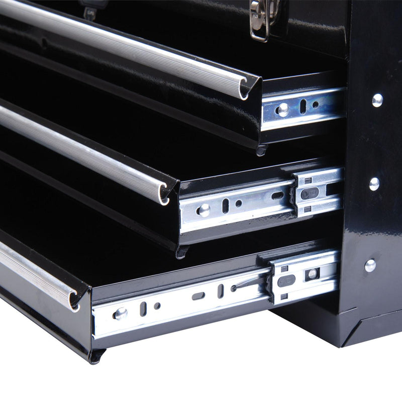 Cassetta Porta Attrezzi da Officina in Metallo Nero 54x22x29 cm 