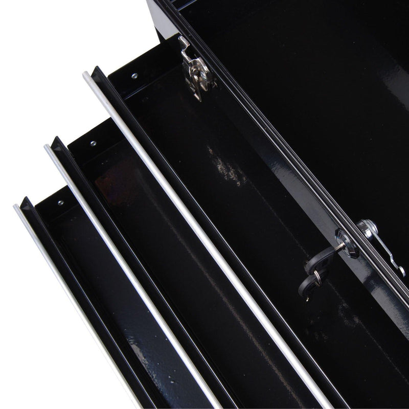 Cassetta Porta Attrezzi da Officina in Metallo Nero 54x22x29 cm 