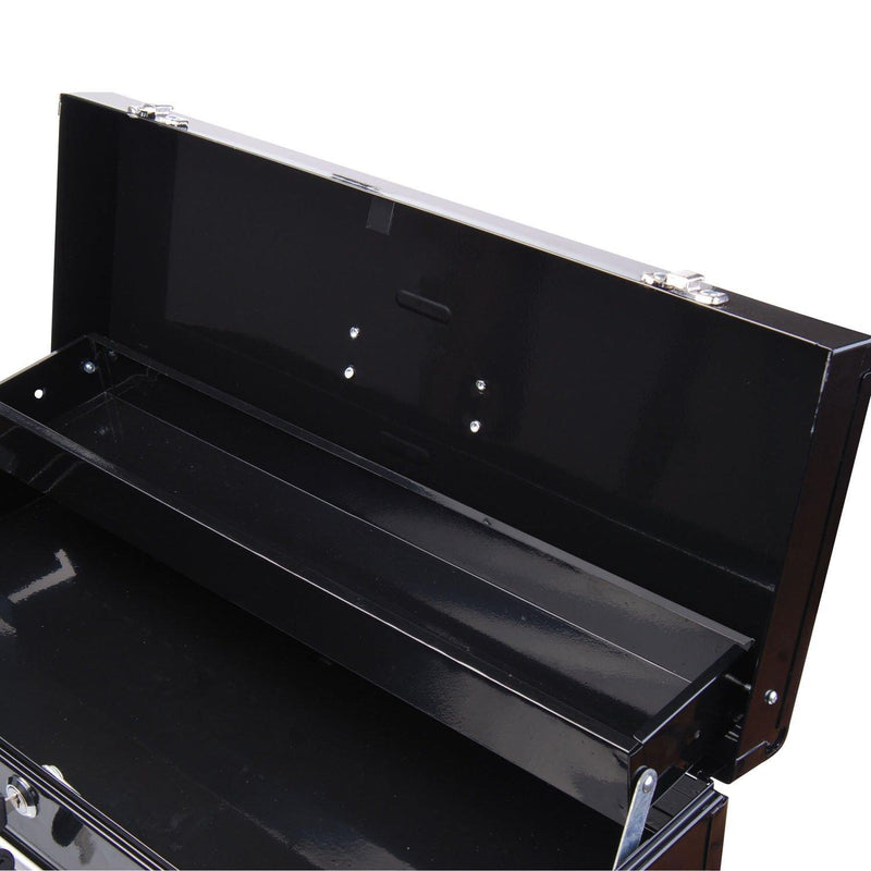 Cassetta Porta Attrezzi da Officina in Metallo Nero 54x22x29 cm 