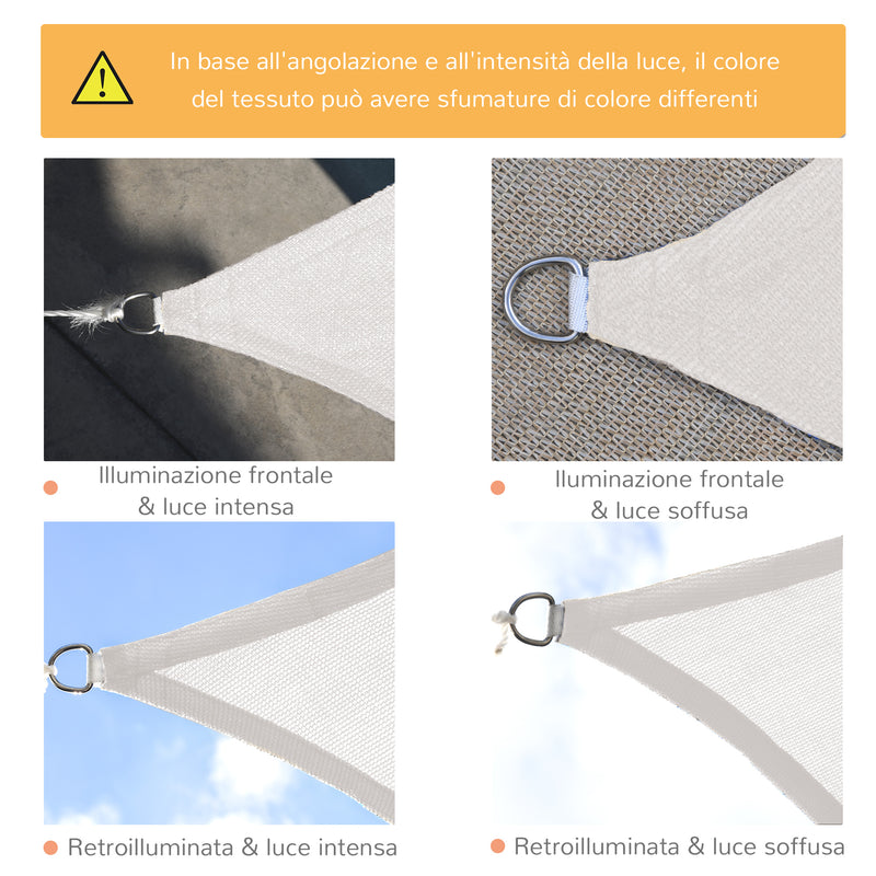 Tenda Vela da Giardino 4x6m in PE Crema 