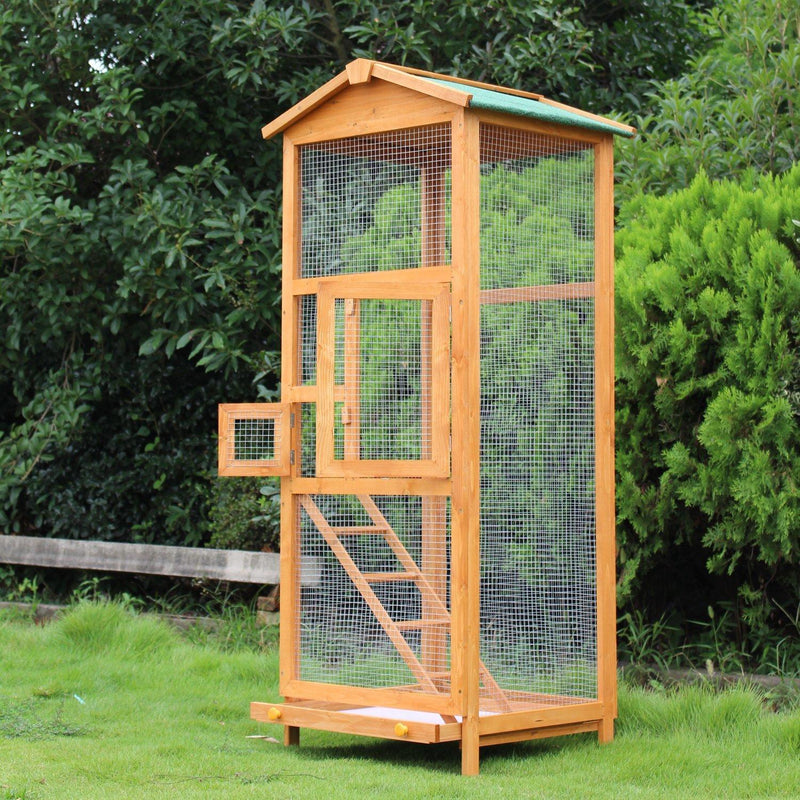 Gabbia per Uccelli Pappagallo in Legno per Giardino 68x63x165 cm 