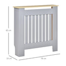 Copritermosifone 78x19x83 cm in MDF e Legno Truciolare Grigio