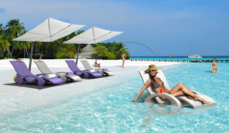 Lettino Chaise Longue Galleggiante da Esterno Giardino Arkema Serendipity Grigio Antracite