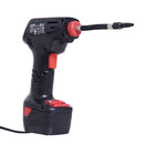 Compressore ad Aria Portatile con Pompa Elettrica Ricaricabile per Auto Moto Bici Nero e Rosso 