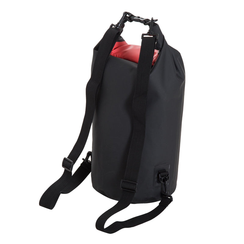 Sacca Impermeabile 20L in PVC con Custodia per Cellulare Nero e Rosso Ø25x61 cm 