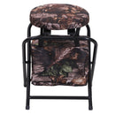 Sgabello sedia Pieghevole Girevole con Borsa e Tracolla Ferro 38x33x48 cm Mimetico 