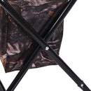 Sgabello sedia Pieghevole Girevole con Borsa e Tracolla Ferro 38x33x48 cm Mimetico 