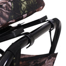 Sgabello sedia Pieghevole Girevole con Borsa e Tracolla Ferro 38x33x48 cm Mimetico 