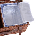 Cestino da Picnic per 4 Persone Posate Piatti Bicchieri e Accessori Vimini marrone 54x34x20 cm 