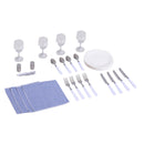 Cestino da Picnic per 4 Persone Posate Piatti Bicchieri e Accessori Vimini marrone 54x34x20 cm 