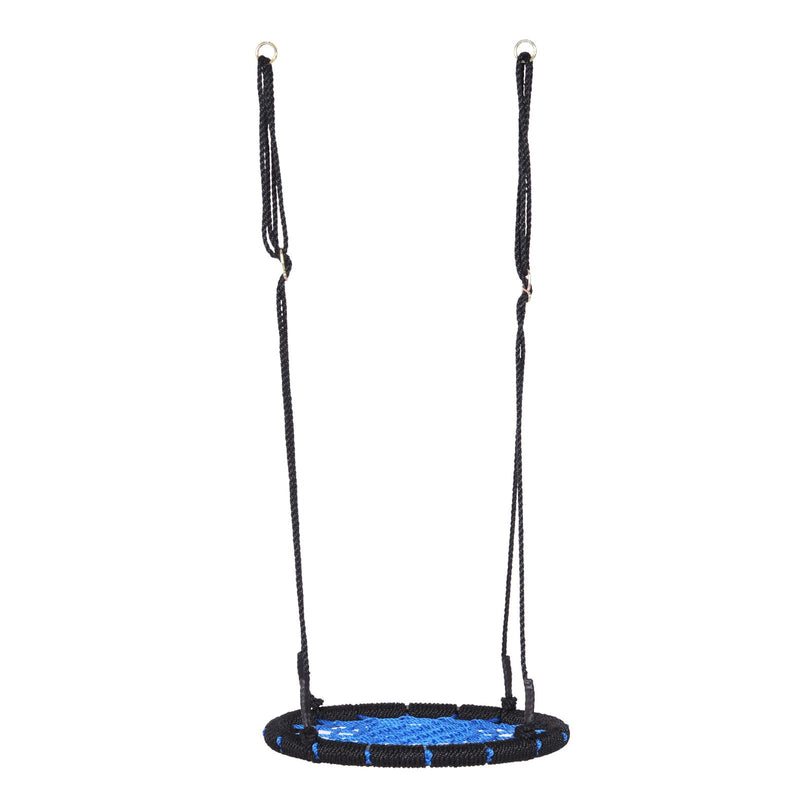 Altalena a Nido Rotonda per Bambini Nero e Blu Dimetro 60 cm 