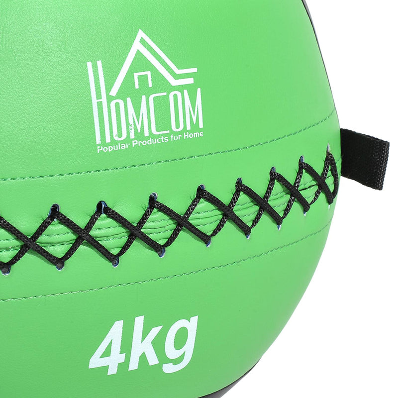 Palla Medica Wall Ball Crossfit 4kg Ø35 cm Nero-verde 