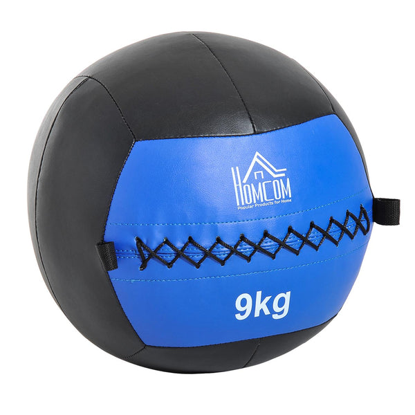 Medizinball Crossfit Wandball 9kg Ø35 cm Schwarz-Blau acquista