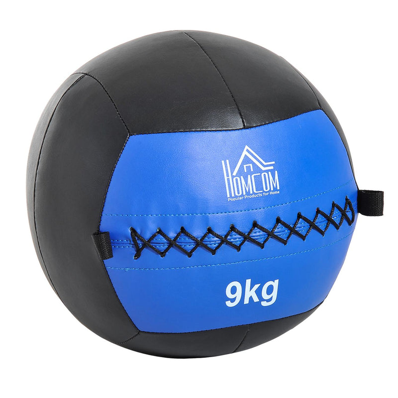 Palla Medica Crossfit Wall Ball 9kg Ø35 cm Nero-Blu 