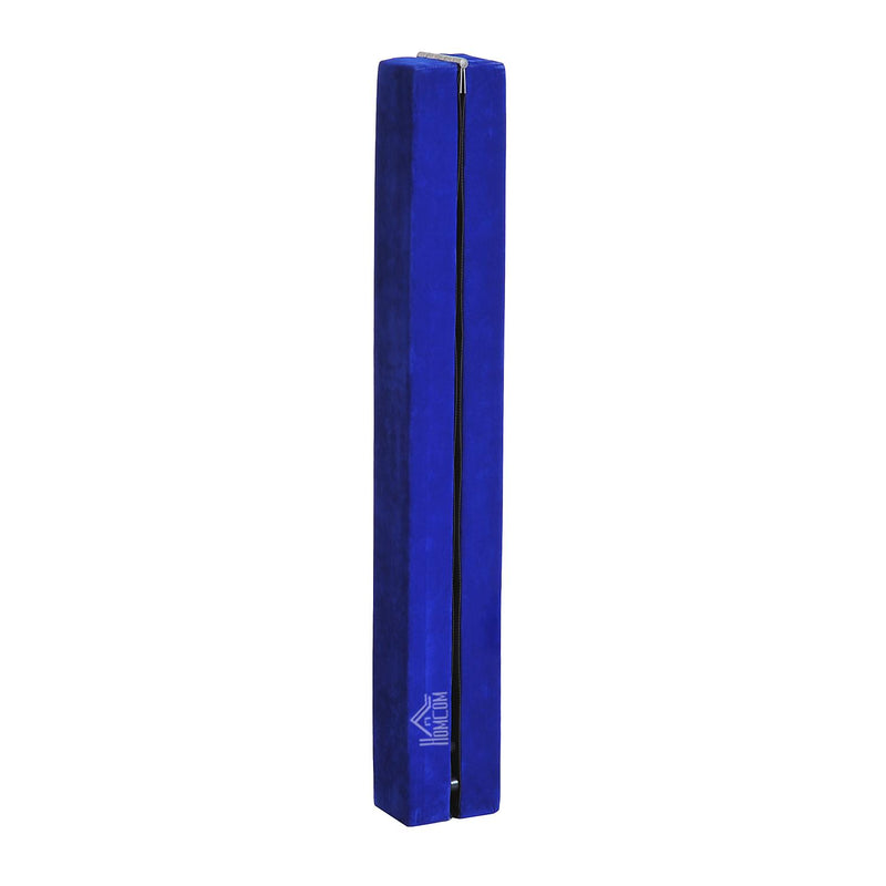 Trave da Ginnastica per Allenamento Imbottita in Legno Blu 240x10x6.5 cm 