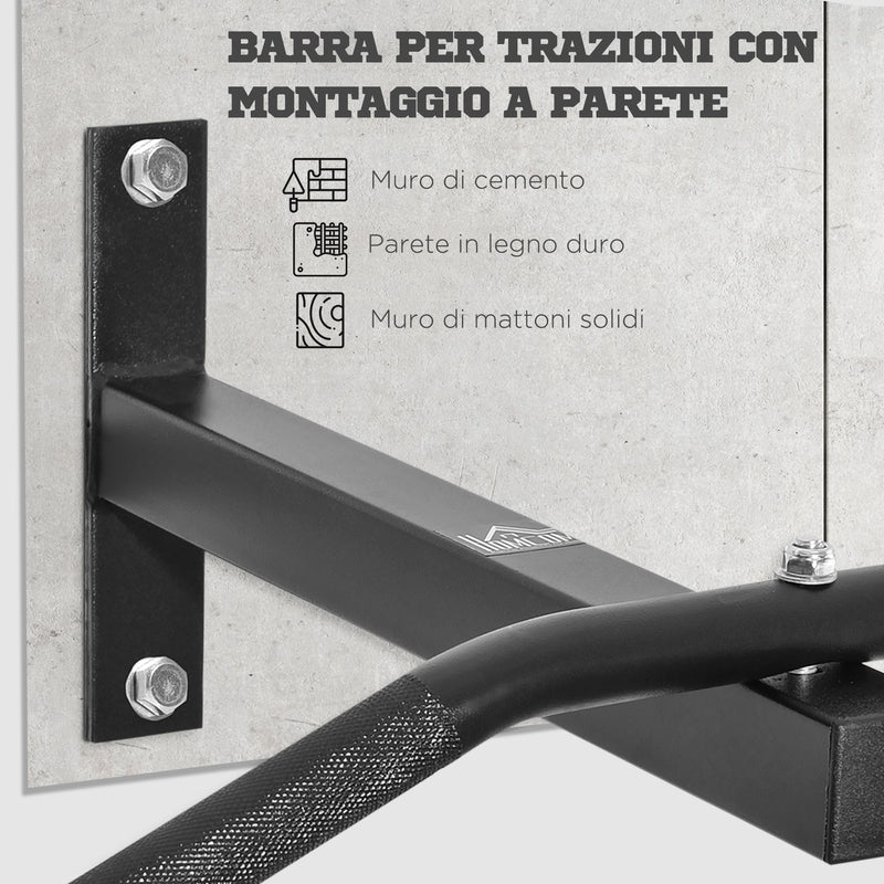 Barra Trazioni a Muro con Struttura in Acciaio 116x43x20 cm 