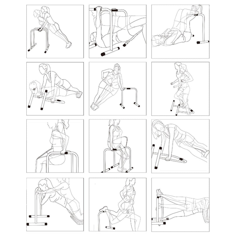 Parallele Fitness per il Potenziamento e la Tonificazione Muscolare in Tubi d'Acciaio Altezza 73 cm 