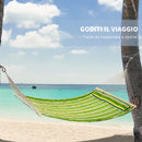 Amaca Matrimoniale in Cotone 284x140 cm a Righe Verde Giallo e Bianco 