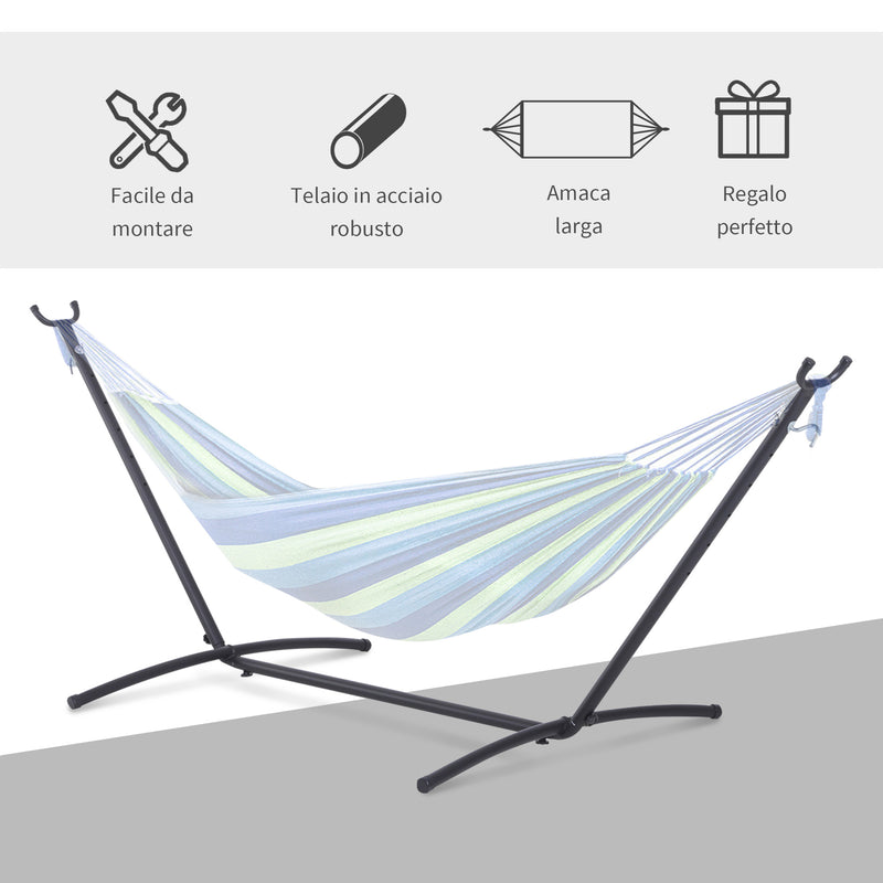 Supporto Struttura Portante per Amaca Regolabile Max 150Kg Nero 280x120x110 cm 