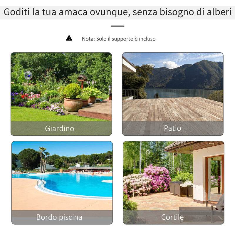 Supporto Struttura Portante per Amaca Regolabile Max 150Kg Nero 280x120x110 cm 