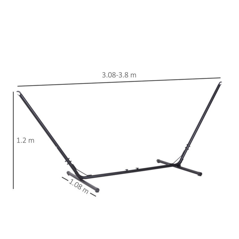Supporto Struttura Portante per Amaca Regolabile Max 150 Kg Nero 308-380x108x120 cm 