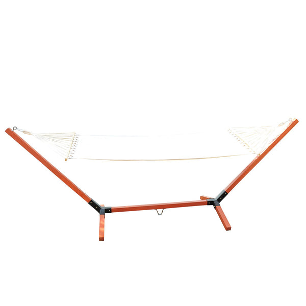 acquista Freistehende Hängematte aus cremefarbenem Holz 320 x 110 x 120 cm