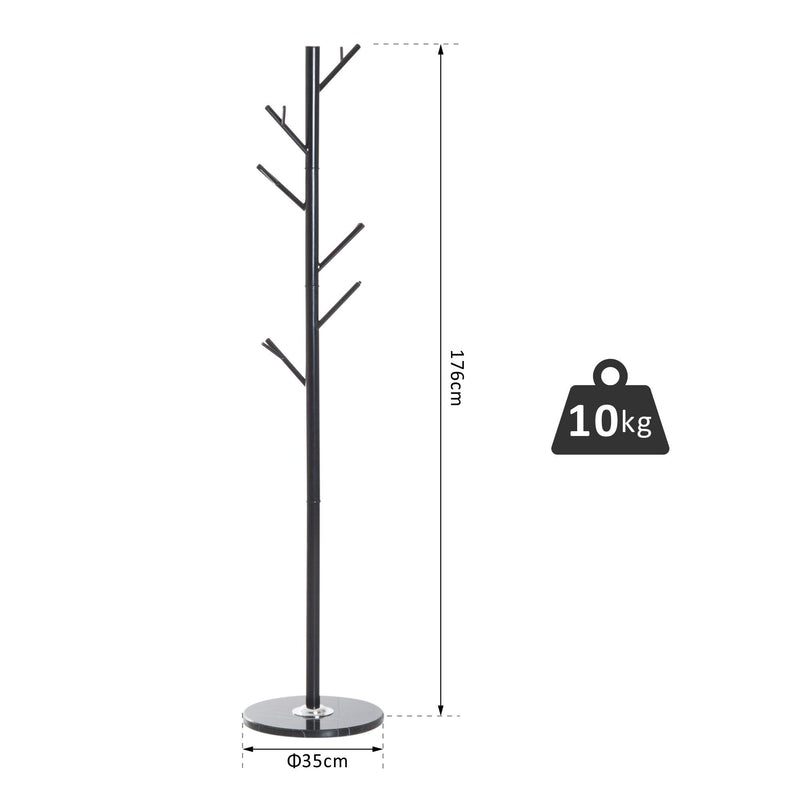 Appendiabiti Attaccapanni da Terra in Acciaio Nero 35x35x176 cm 