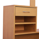 Mobile Guardaroba per Ingresso con Specchio Appendiabiti e Scarpiera Regolabile in Legno 