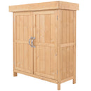 Armadio Porta Attrezzi da Giardino 2 Ripiani in Legno 74x43x88 cm 