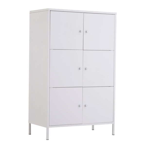 sconto Büro-Aktenschrank 3 Regale aus weißem Metall 65x36x105 cm