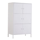 Archivio da Ufficio 3 Ripiani in Metallo Bianco 65x36x105 cm 