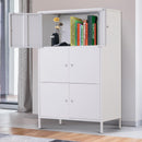 Archivio da Ufficio 3 Ripiani in Metallo Bianco 65x36x105 cm 