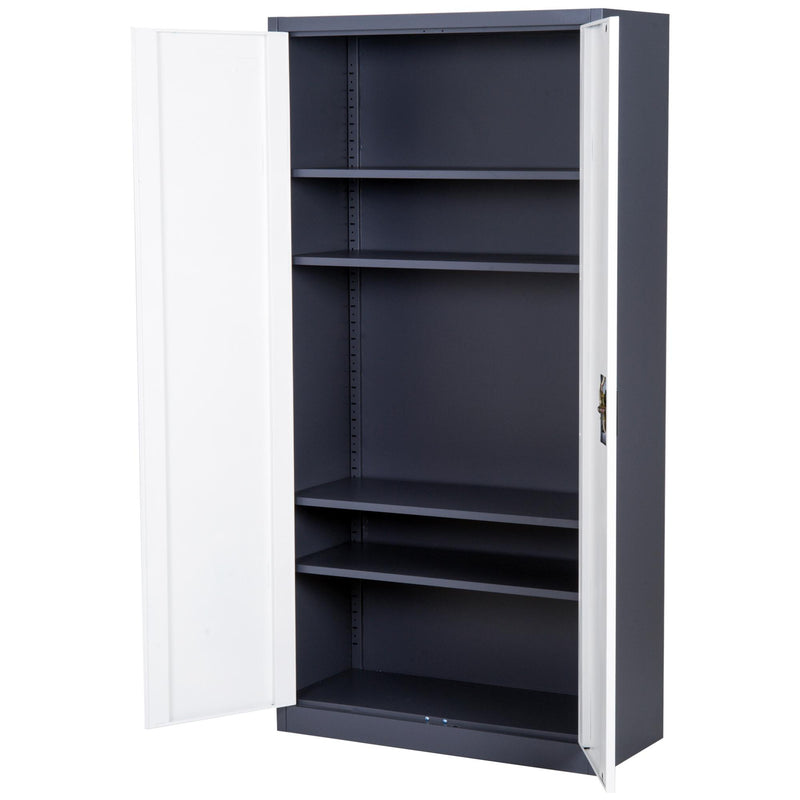 Armadio Portadocumenti da Ufficio in Acciaio Laminato Bianco 90x40x180 cm 