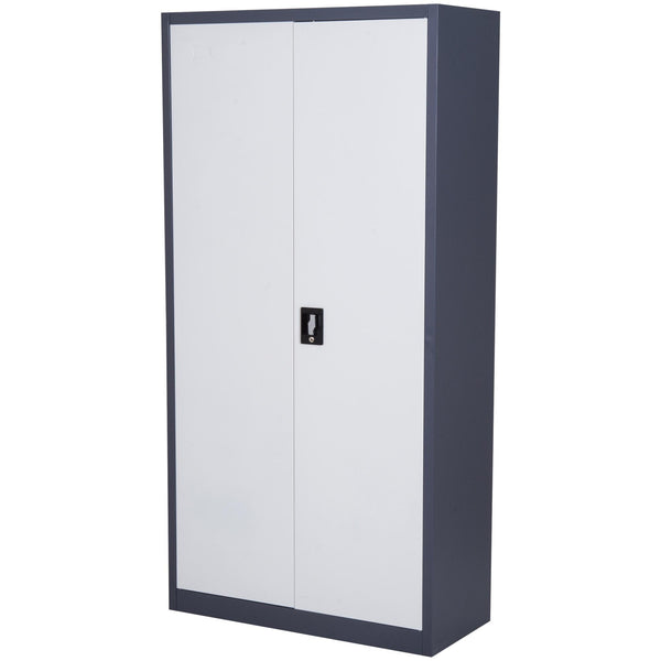 sconto Büro-Dokumentenschrank aus weiß laminiertem Stahl 90 x 40 x 180 cm