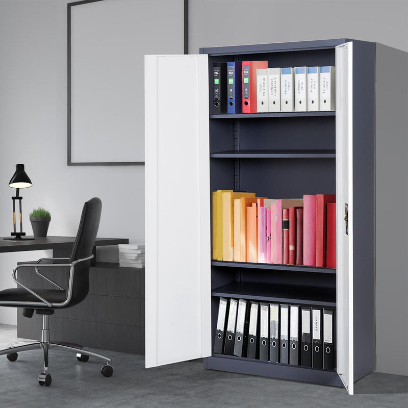 Armadio Portadocumenti da Ufficio in Acciaio Laminato Bianco 90x40x180 cm 