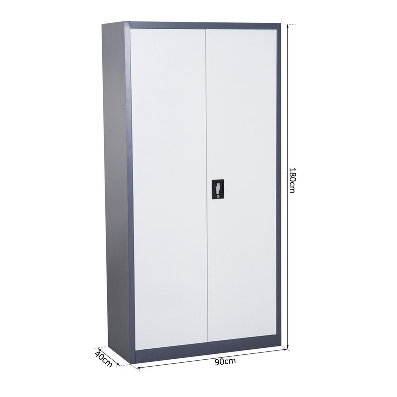 Armadio Portadocumenti da Ufficio in Acciaio Laminato Bianco 90x40x180 cm 