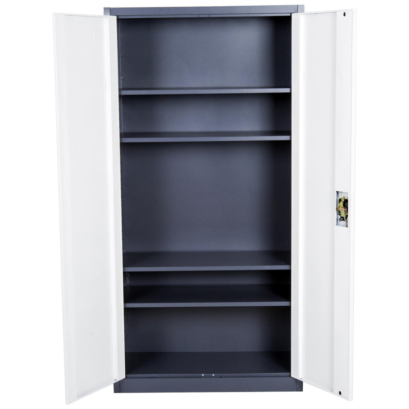 Armadio Portadocumenti da Ufficio in Acciaio Laminato Bianco 90x40x180 cm 