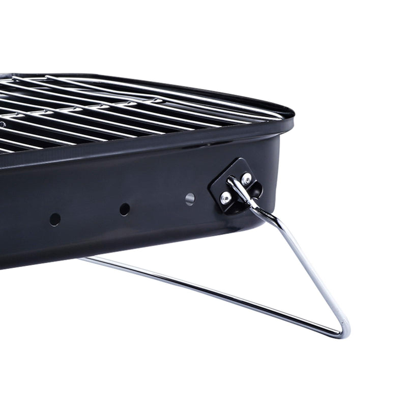 Barbecue a Carbone Carbonella da Tavolo in Ferro Porcellana con Coperchio Nero 