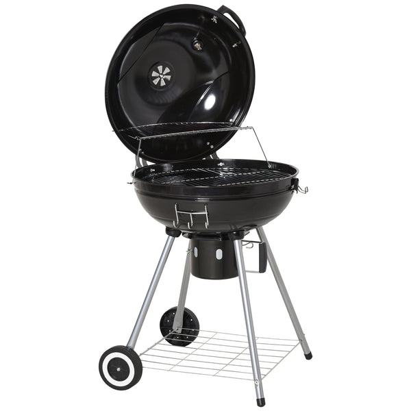 sconto Holzkohlegrill-Thermometerabdeckung und Doppelgrill aus schwarzem Metall