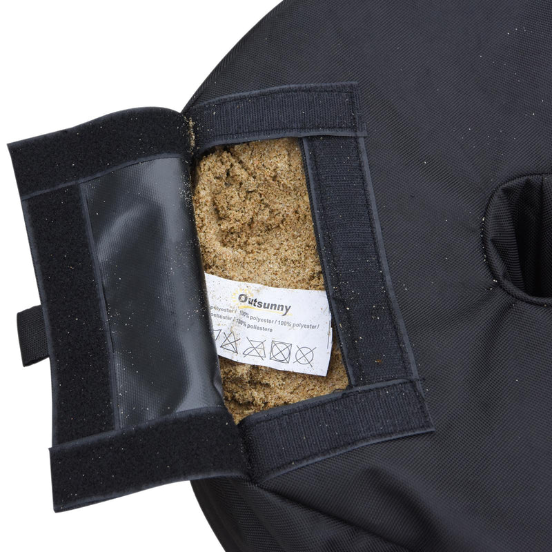 Base per Ombrellone da Giardino a Sacco Riempibile in Tessuto Oxford Nero Ø48x18 cm 