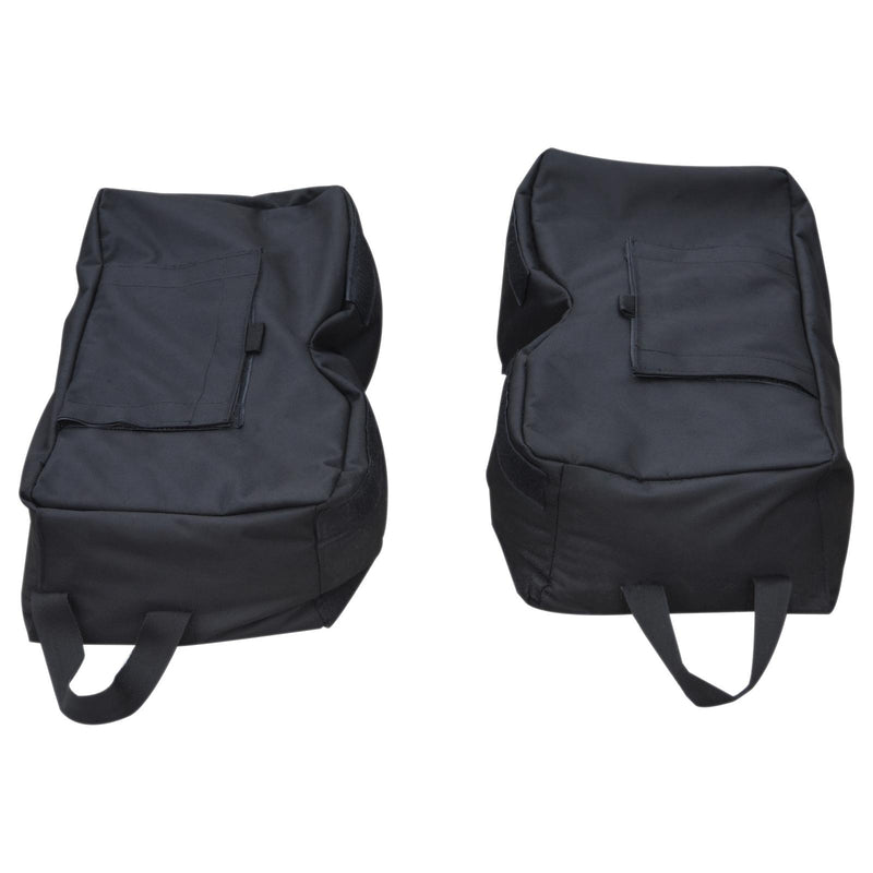 Set 2 Pezzi Base per Ombrellone da Giardino Ø36 Riempibile 25 Kg Tessuto Oxford Nero 50x50x18 cm 