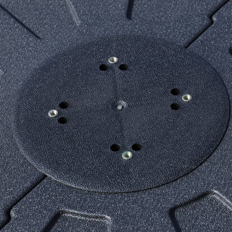 Base per Ombrellone da Giardino Ø46 Riempibile 125 kg 4 Rotelle Nero 84x84x19 cm 